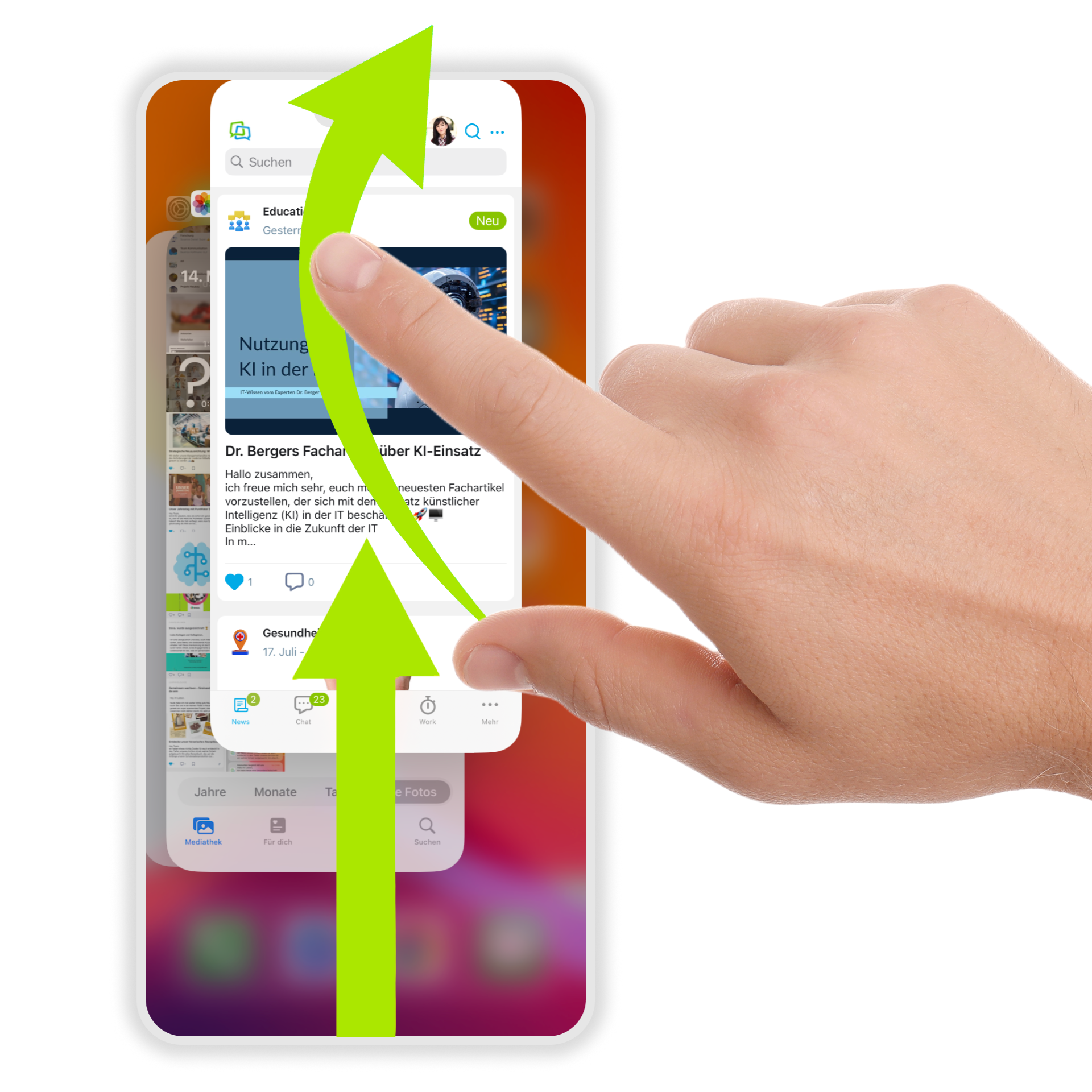 Mitarbeiter-App vollständig schließen