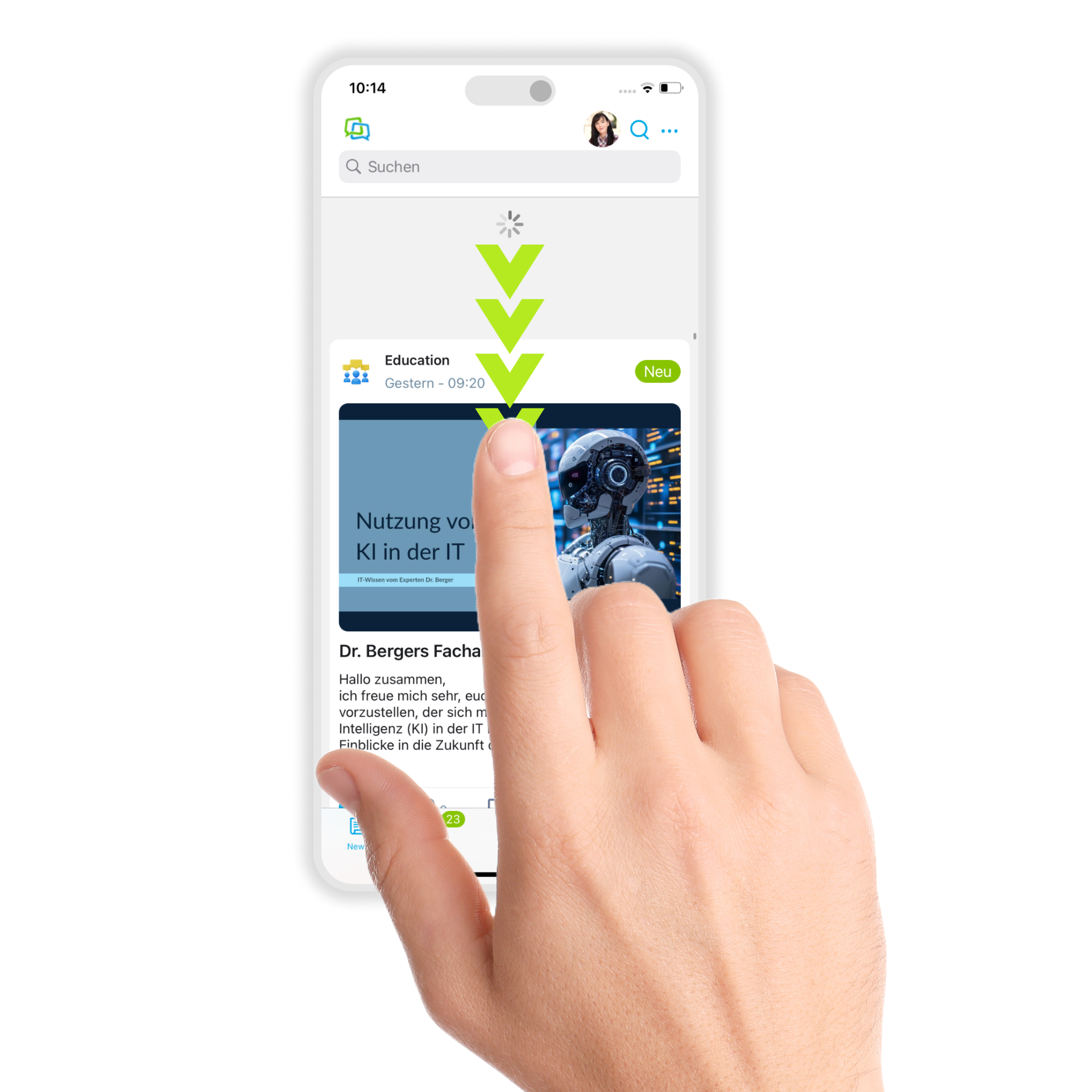 Ansicht mit Pull-to-refresh aktualisieren
